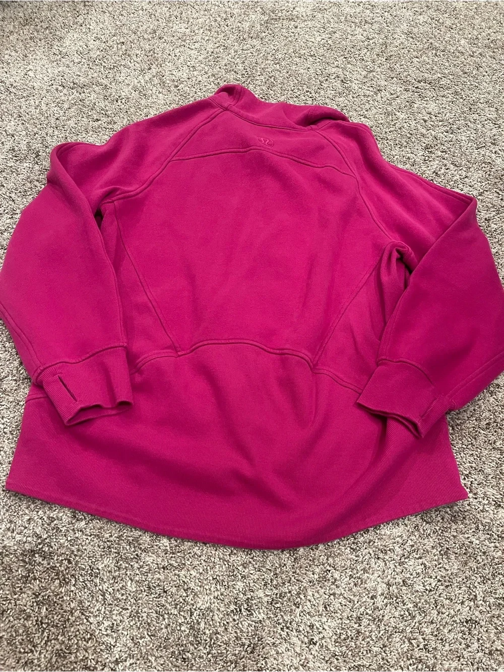 Lululemon Ripened Raspberry Scuba Oversized Funnel-Neck Half Zip *Long Sz M/L - Picture 5 of 7